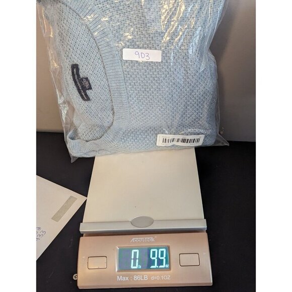 American Eagle Blue Ombre Cable Knit Sweater Size Large Pullover Crotched - Picture 15 of 15